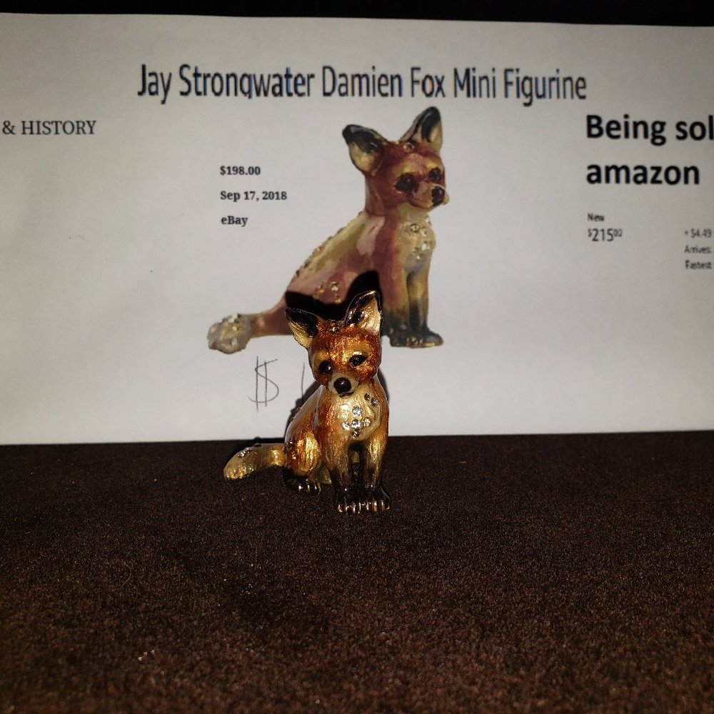 Jay Strongwater "Damian" Fox Figurine w/ Swarovski crystals